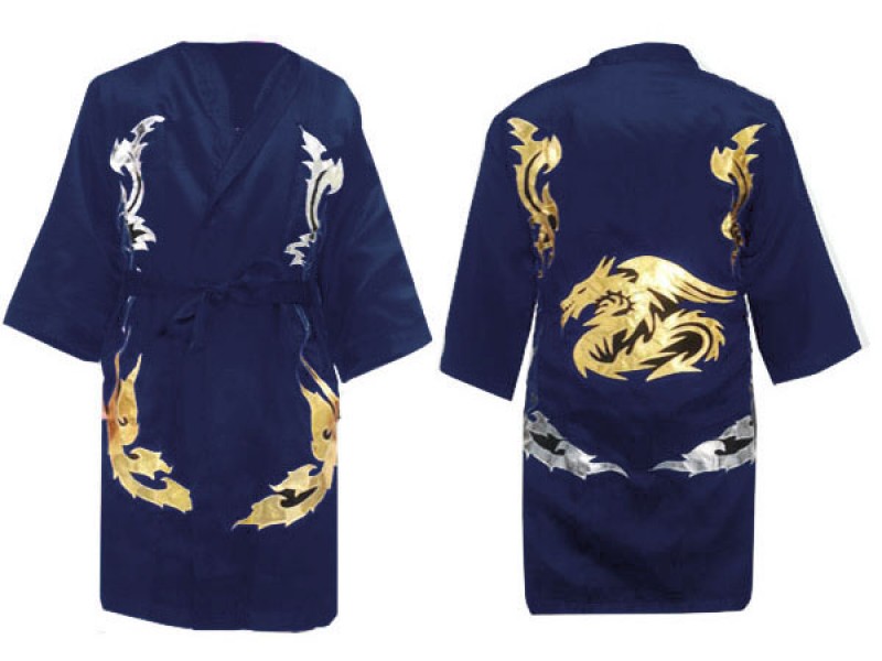 เสื้อคลุมนักมวย ชุดนักมวย ของฝากจากเมืองไทย : KNFIR-201-สีกรมท่า