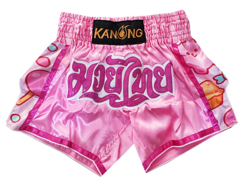 กางเกงมวยไทย Kanong ของฝากแบรนด์ไทย : KNS-501-สีชมพู