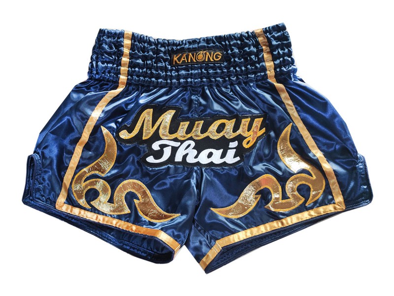 กางเกงมวยไทย Kanong เอวต่ำ ของขวัญให้เจ้านาย ต่างชาติ : KNSRTO-232-สีกรมท่า