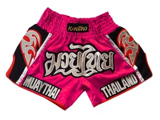 กางเกงมวยไทย Kanong ของที่ระลึกไทย ของฝากแบรนด์ไทย : KNSRTO-207-สีชมพูเข้ม