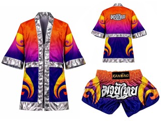 สั่งทำ ของที่ระลึกให้ต่างชาติ เสื้อคลุมและกางเกงมวยไทย (พร้อมปักชื่อ) : รุ่น 507