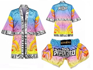สั่งทำ ของที่ระลึกให้ต่างชาติ เสื้อคลุมและกางเกงมวยไทย (พร้อมปักชื่อ) : รุ่น 508