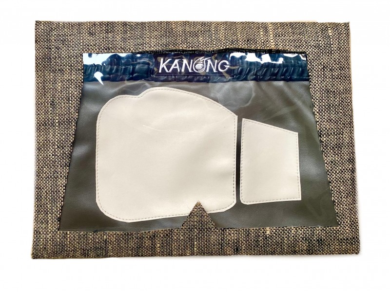 กระเป๋าคลัชนวมมวยไทย ของที่ระลึกแบบไทยๆ : สีน้ำตาล/ครีม ไซส์ A4