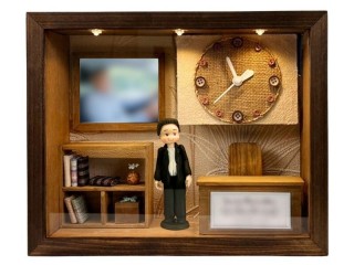 สั่งทำ นาฬิกาไม้ ให้ของขวัญคนญี่ปุ่น ของขวัญวันเกิดคนญี่ปุ่น ของขวัญปีใหม่คนญี่ปุ่น ใส่รูปและข้อความได้ : JP015