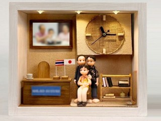 สั่งทำ นาฬิกาไม้ ของขวัญให้คนญี่ปุ่น ของขวัญที่คนญี่ปุ่นอยากได้ ของฝากให้คนญี่ปุ่นผู้ใหญ่ ใส่รูปและข้อความได้ : JP020