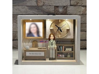 สั่งทำ นาฬิกาไม้ ของขวัญคนแก่ผู้หญิงต่างชาติ ของขวัญที่ใช้ได้ทั้งชายหญิงต่างชาติ : KHACUST-217