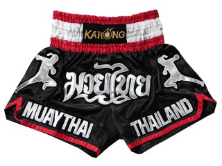 กางเกงมวยไทย Kanong ของที่ระลึกประเทศไทย ของฝากแบรนด์ไทย : KNS-133-ดำ