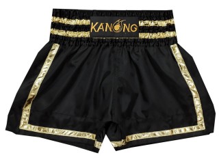กางเกงมวยไทย Kanong ของที่ระลึกประเทศไทย ของฝากแบรนด์ไทย : KNS-140-ดำ-ทอง