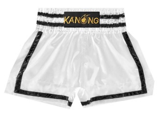 กางเกงมวยไทย Kanong ของที่ระลึกประเทศไทย ของฝากแบรนด์ไทย : KNS-140-ขาว-ดำ