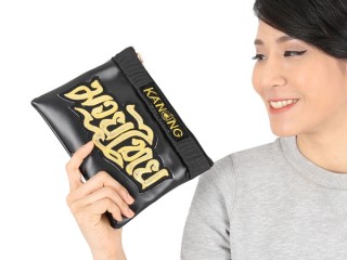 กระเป๋าคลัชมวยไทย ของที่ระลึกแบบไทยๆ : สีดำ/ทอง ไซส์ A5