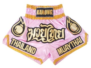 กางเกงมวยไทย ของฝากจากไทย แบรนด์คะนอง : KNS-118-สีชมพู