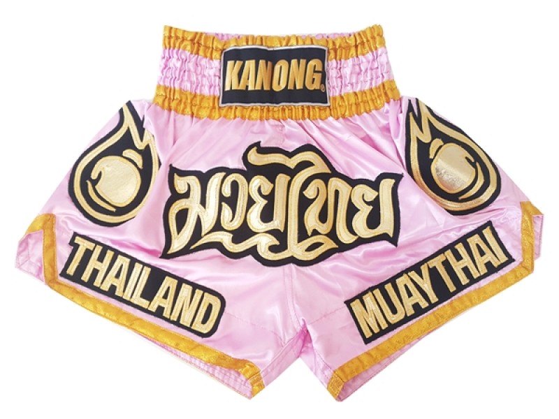กางเกงมวยไทย ของฝากจากไทย แบรนด์คะนอง : KNS-118-สีชมพู